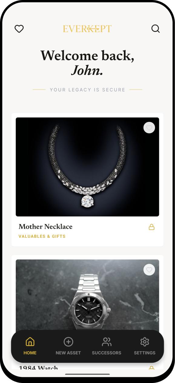 Everkept Home Screen